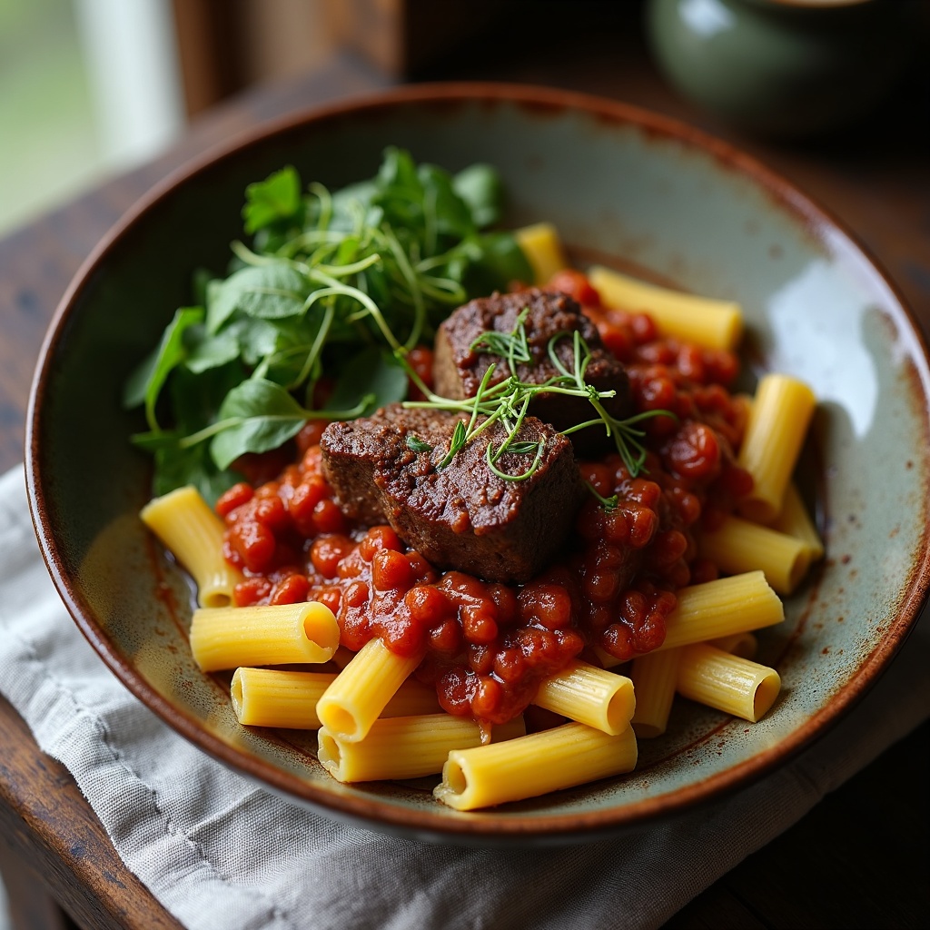 Italian short-rib ragù — 6 lb bone-in, 3 hr oven braise, 3 dinners